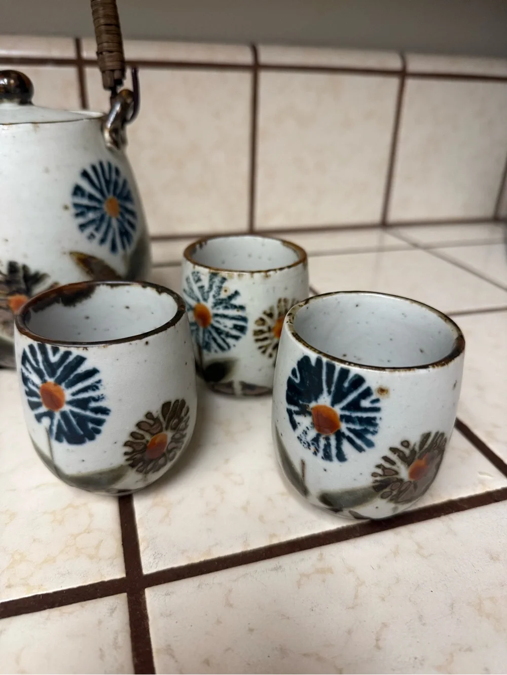 Vintage Japanese Tea Pot and Cups